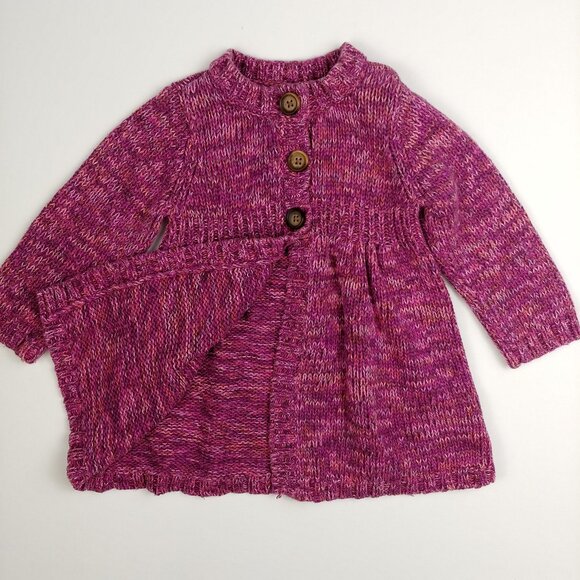 Old Navy Purple-Pink Marled Knit Cardigan 12-18 Months - Picture 5 of 13